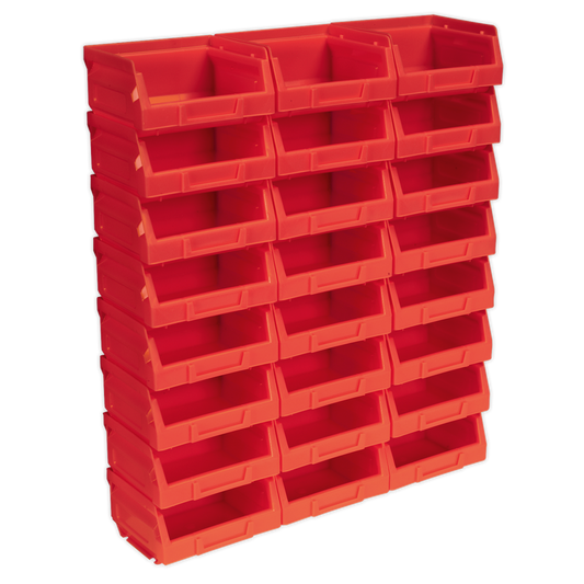 Plastic Storage Bin 105 x 85 x 55mm - Red - Pack of 24