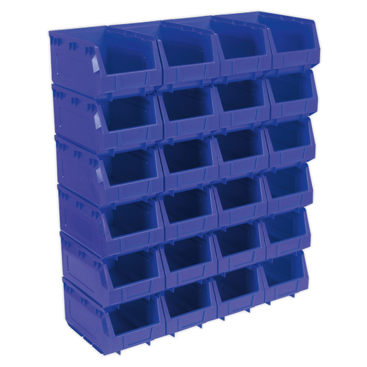 Plastic Storage Bin 150 x 240 x 130mm - Blue - Pack of 24