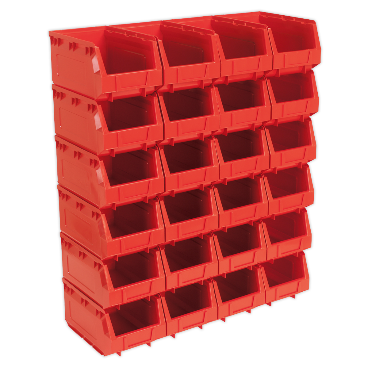 Plastic Storage Bin 150 x 240 x 130mm - Red - Pack of 24