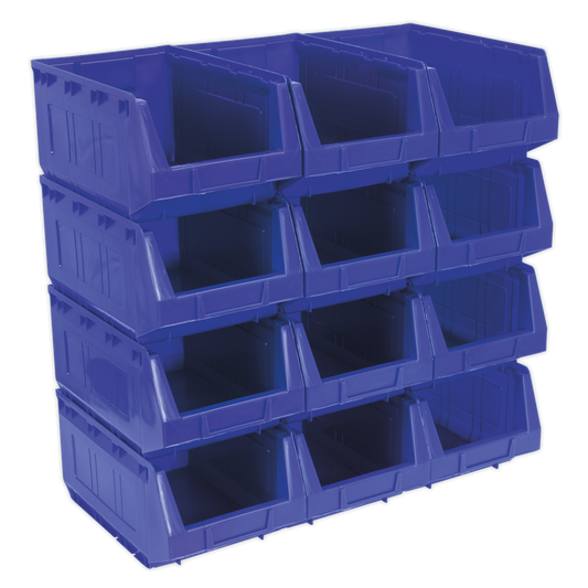 Plastic Storage Bin 210 x 355 x 165mm - Blue - Pack of 12