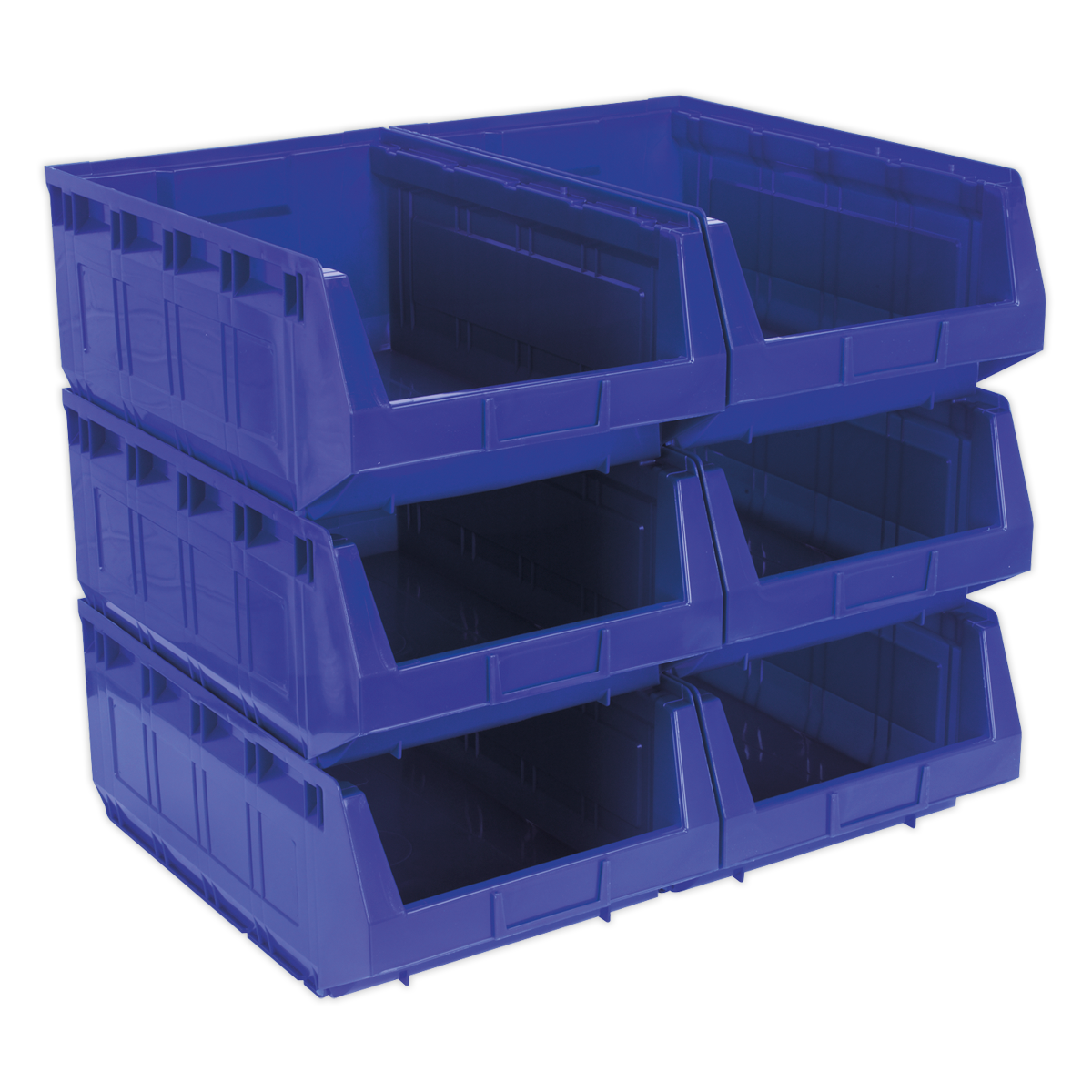 310 x 500 x 190mm Plastic Storage Bin - Blue - Pack of 6