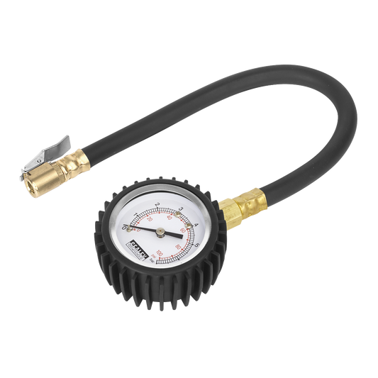 Tyre Pressure Gauge with Clip-On Connector