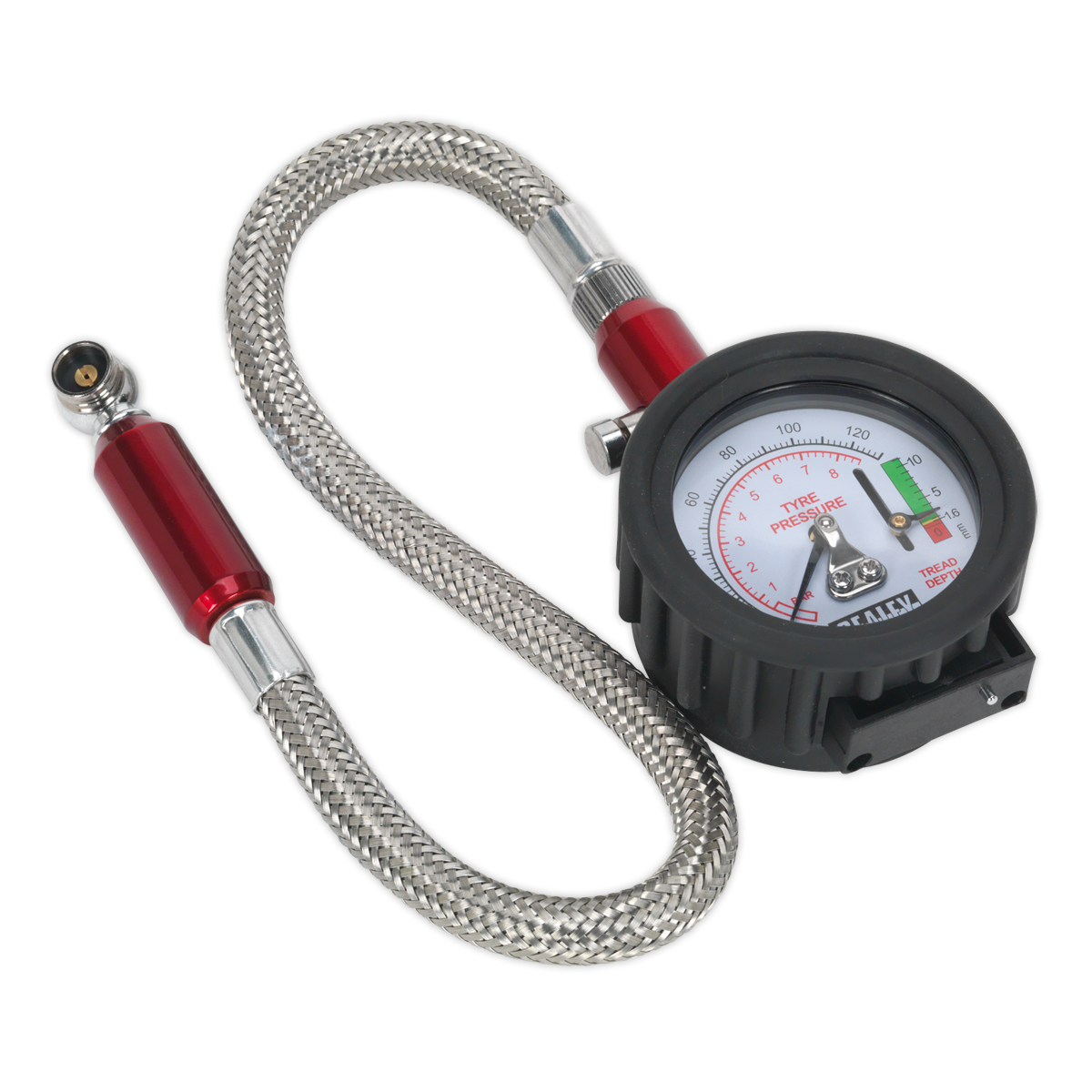 Tyre Pressure & Tread Depth Gauge with Flexible Hose