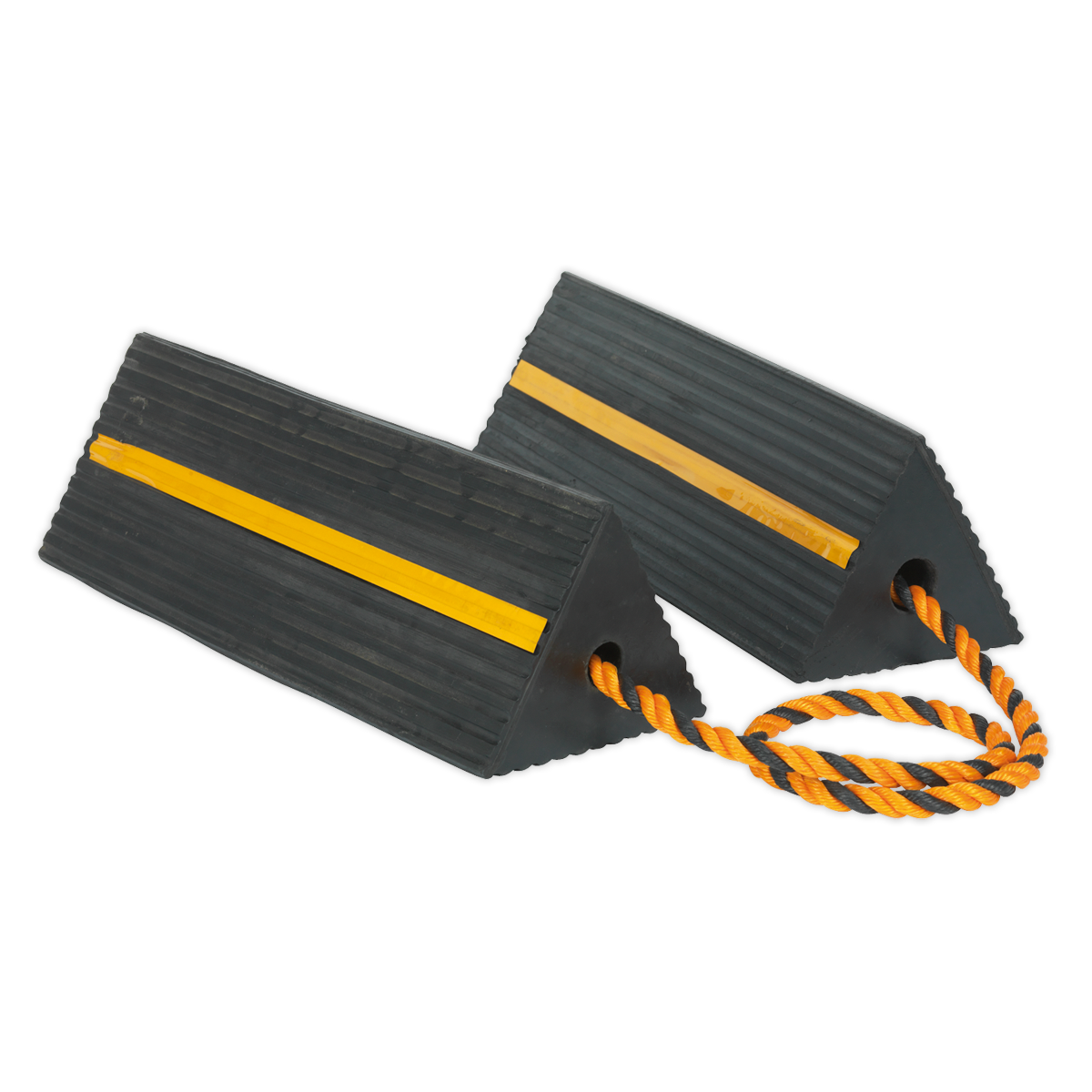 Heavy-Duty Rubber Wheel Chocks - Pair