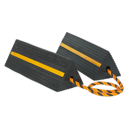 Heavy-Duty Rubber Wheel Chocks - Pair