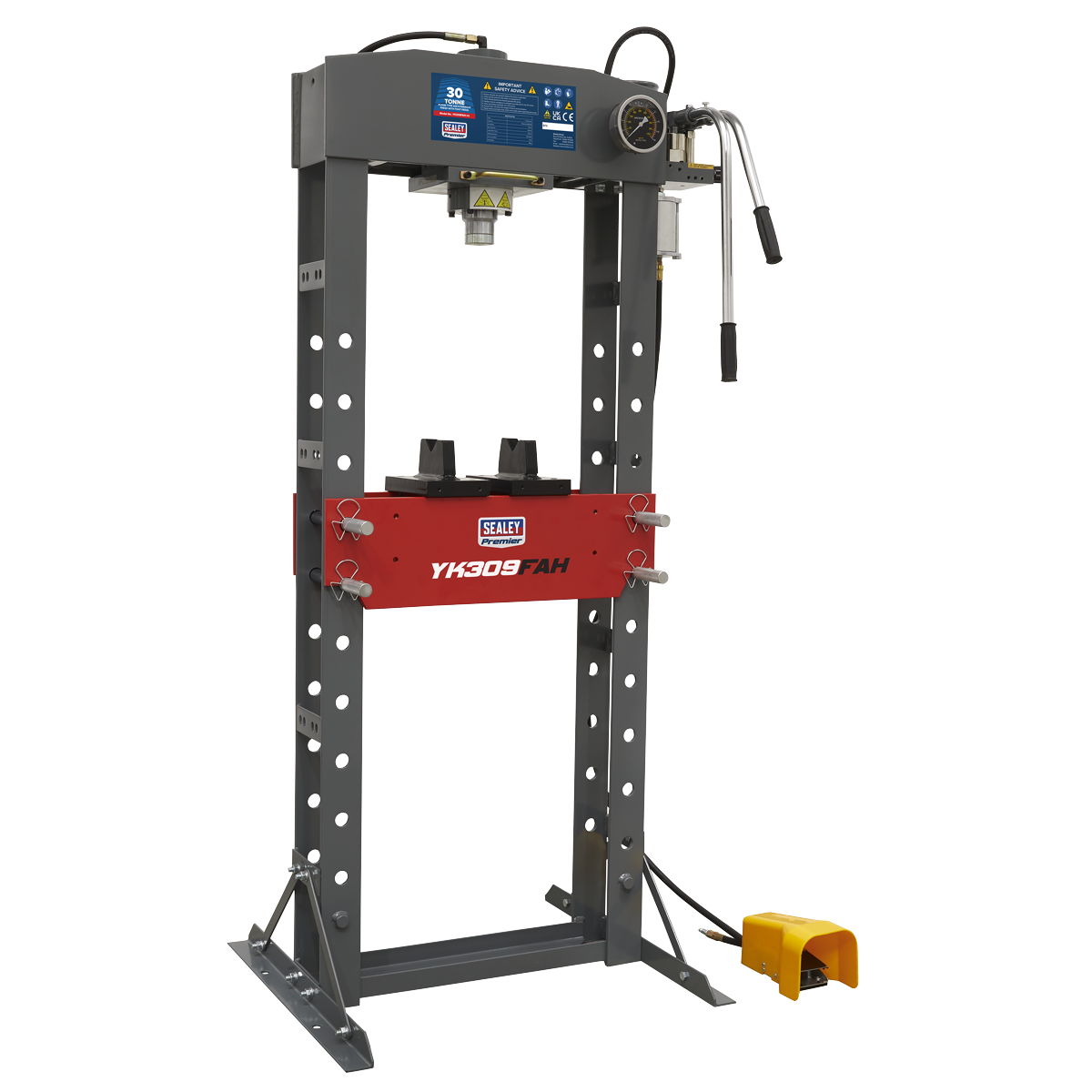 30 Tonne Premier Heavy-Duty Floor Type Air/Hydraulic Press with Foot Pedal