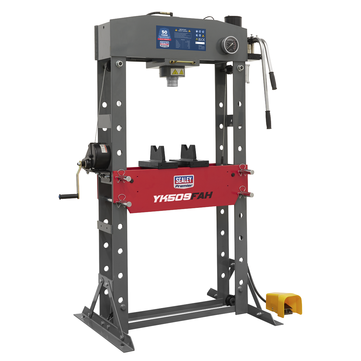 50 Tonne Premier Heavy-Duty Floor Type Air/Hydraulic Press with Foot Pedal