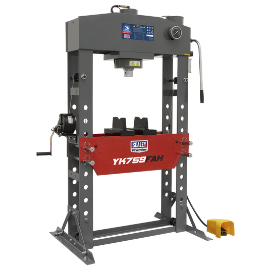 75 Tonne Premier Heavy-Duty Floor Type Air/Hydraulic Press with Foot Pedal